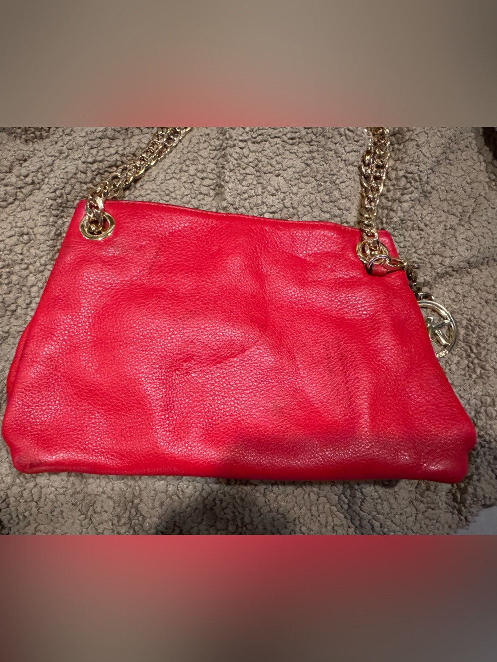 PRICE CUT! SOME COLOR TRANSFER..Michael Kors red shoulder bag